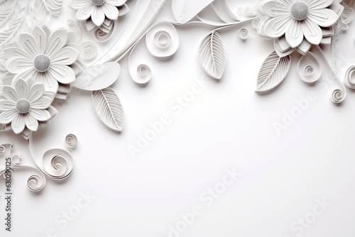 Quilling craft, handmade festive decoration with paper circles. Cut from paper by handmade. 