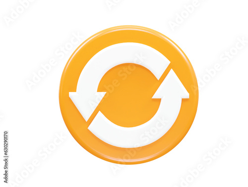 Refresh icon 3d rendering vector element