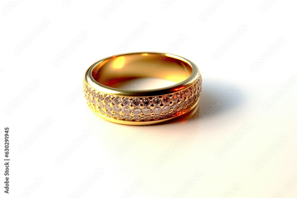 Luxurious Shiny Ring on Isolated White Background: Symbol of Modern Love and Romance Luxurious Shiny Ring on Isolated White Background: Symbol of Modern Love and Romance
