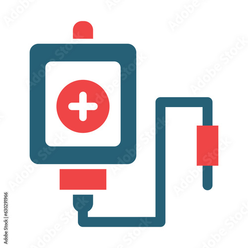 Blood Transfusion Glyph Two Color Icon Design