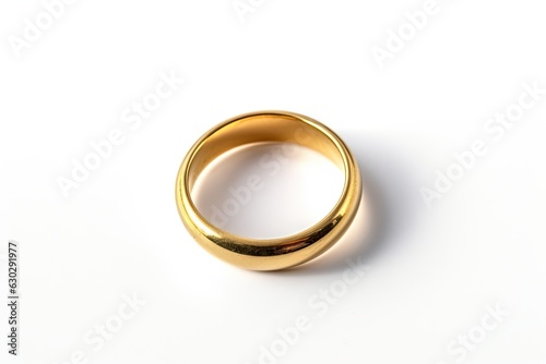 Luxurious Shiny Ring on Isolated White Background: Symbol of Modern Love and Romance