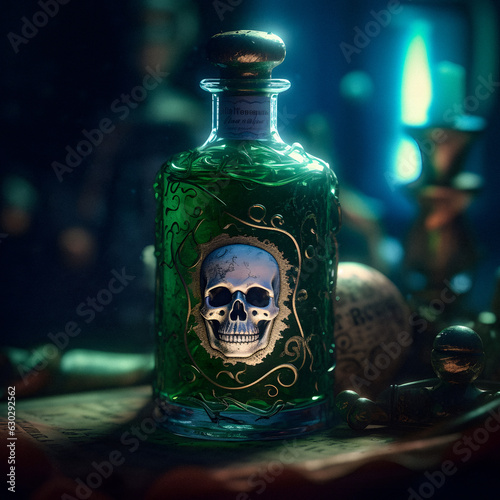 AI-Generated Green Poison Bottle