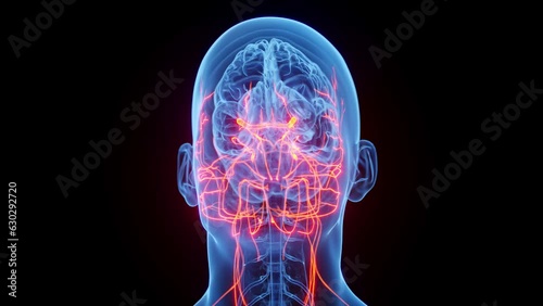 Animation of a man's cranial nerves photo