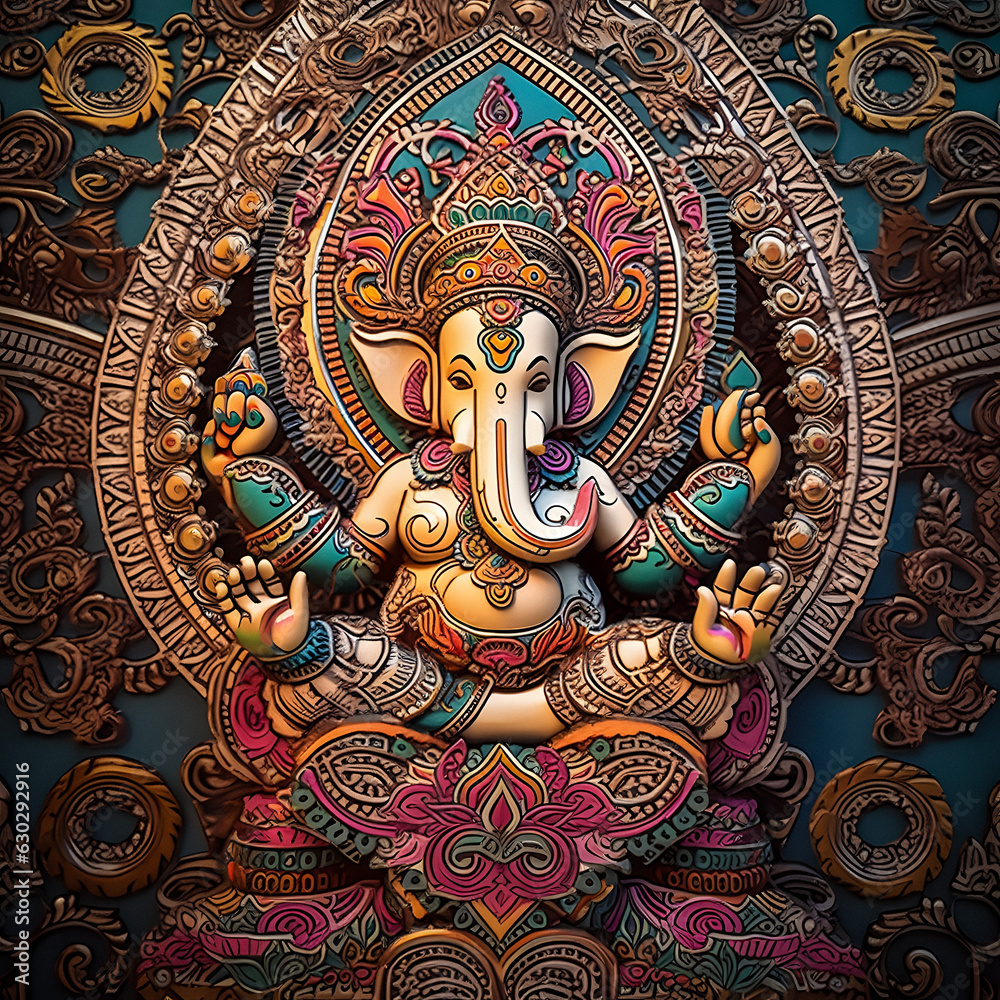 Divine Creation: AI-Generated Exquisite Ganesh Sculpture