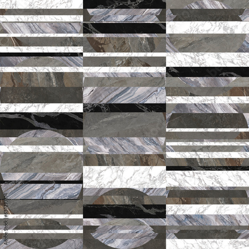 Beautiful patchwork pattern. Mixed of white, grey and dark grey marbles.