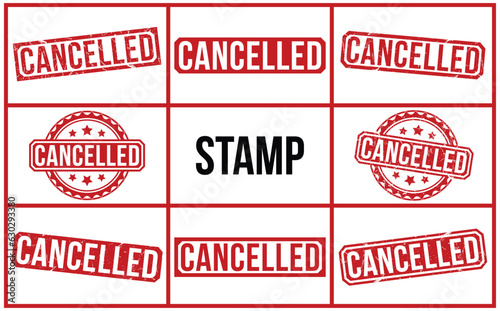 Cancelled rubber stamp vector illustration on white background. Cancelled rubber stamp
