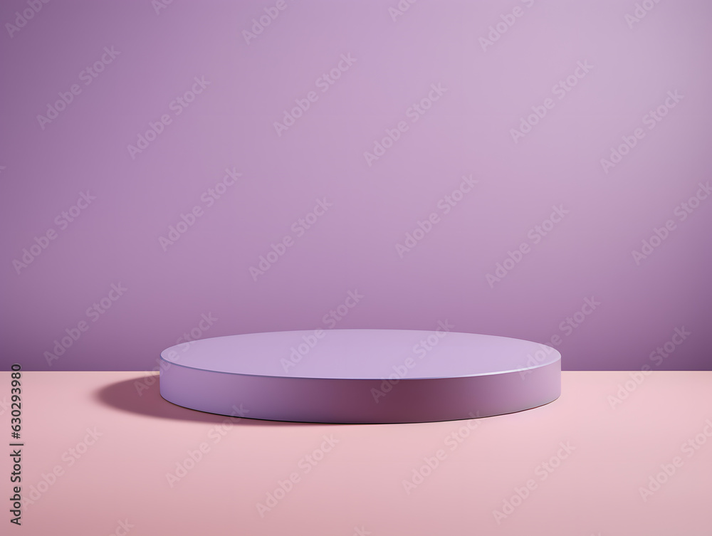 Minimal abstract light pink and lilac purple round podium for product showcase Minimal abstract light pink and lilac purple round podium for product showcase