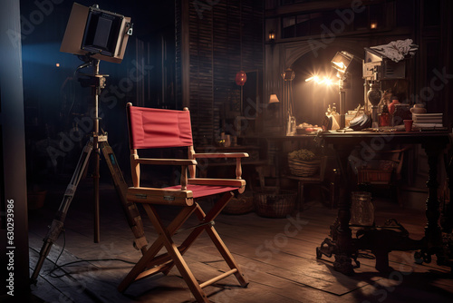 Vintage film set, director's office of the 20th century photo