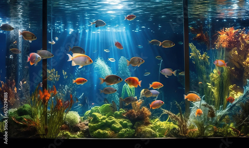 Vibrant aquarium with colorful fish. Close up © Nick Alias