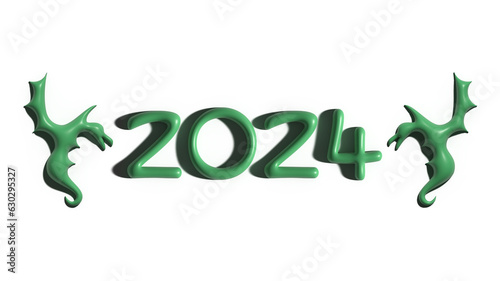 2024 year of dragon 3D rendering