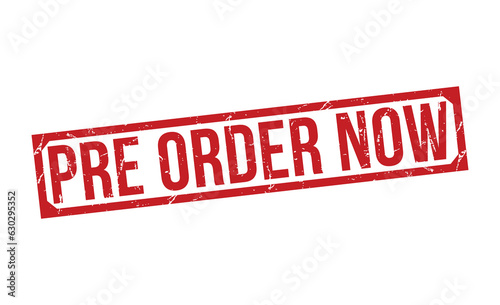 Pre Order Now stamp red rubber stamp on white background. Pre Order Now stamp sign. Pre Order Now stamp.