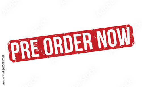 Pre Order Now stamp red rubber stamp on white background. Pre Order Now stamp sign. Pre Order Now stamp.