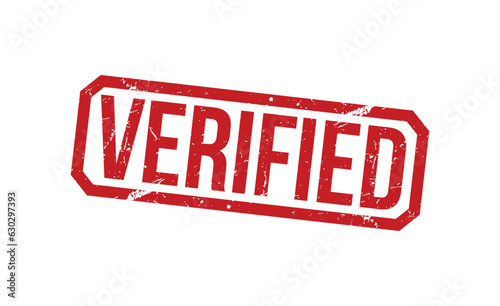 Verified Red Rubber Stamp vector design.
