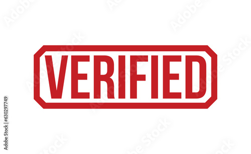 Verified Red Rubber Stamp vector design.