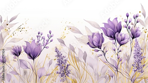 Fototapeta Naklejka Na Ścianę i Meble -  Spring floral watercolour background. Luxury flower wallpaper