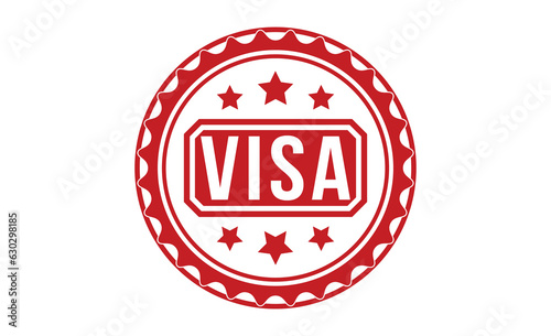 Visa stamp red rubber stamp on white background. Visa stamp sign. Visa stamp.