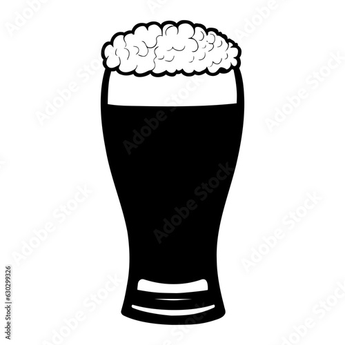 Beer glass silhouette isolated. Vector illustration