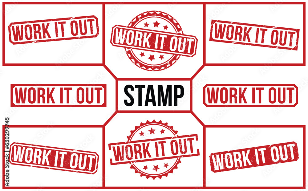 WORK IT OUT Red Rubber Stamp vector design. WORK IT OUT Red Rubber Stamp vector design.