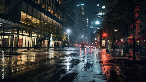 city street at night without traffic