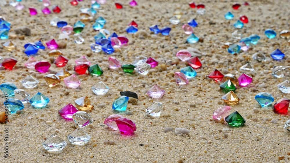 .Colorful diamonds on the beach..Each diamond caught the glimmer of the sun, glistening in the sand..The sparkles of the diamonds lit up the shoreline, creating a mesmerizing landscape.. .Colorful diamonds on the beach..Each diamond caught the glimmer of the sun, glistening in the sand..The sparkles of the diamonds lit up the shoreline, creating a mesmerizing landscape..