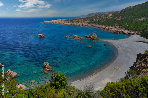 Fototapeta Naklejka Na Ścianę i Meble -  Tinnari beach, a beautiful and secluded beach on the edge of the Costa Paradiso in Sardinia (Italy)