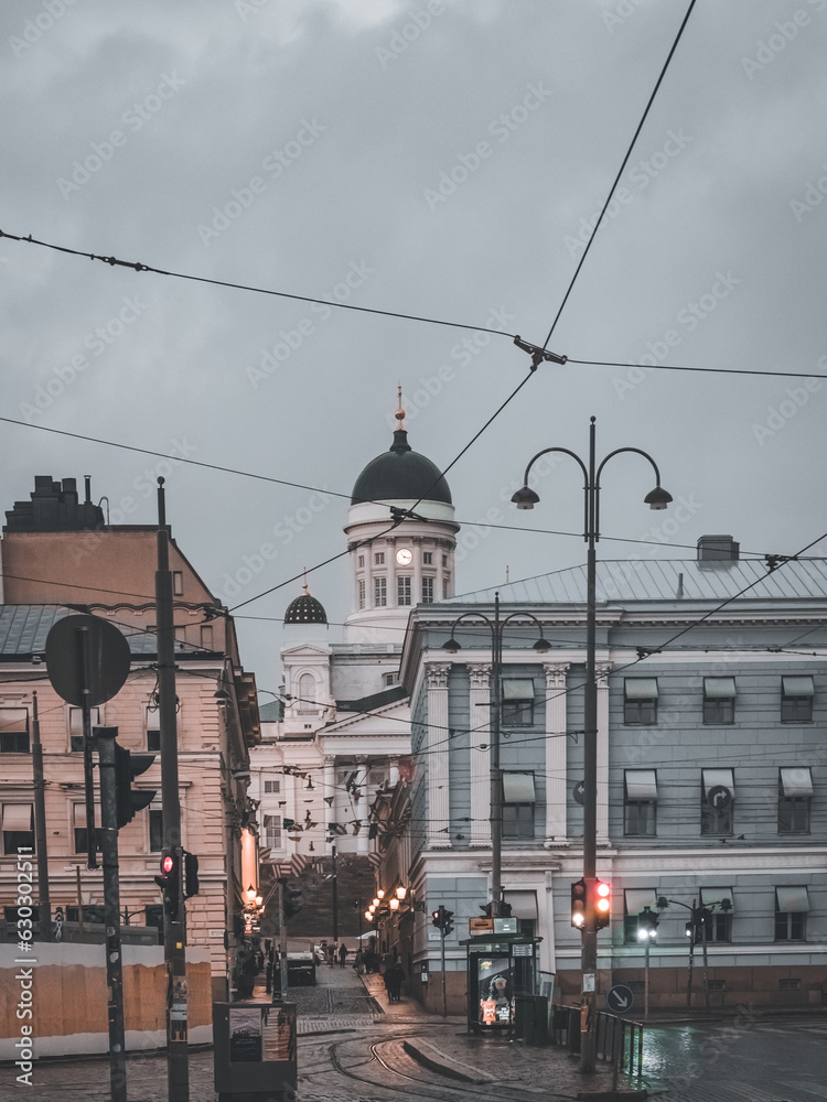 Φωτογραφία Helsinki, Finland - 07 06 2023: View of Helsinki Cathedral from a nearby street