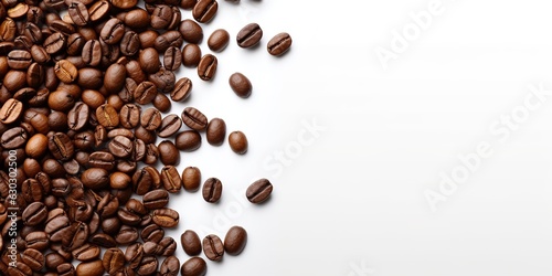 Coffee beans isolated white background. International Coffee Day concept. Generative AI © Intelligence Studio
