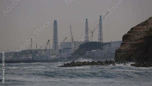 Fukushima daiichi nuclear power plant after the tsunami Futaba Japan photo