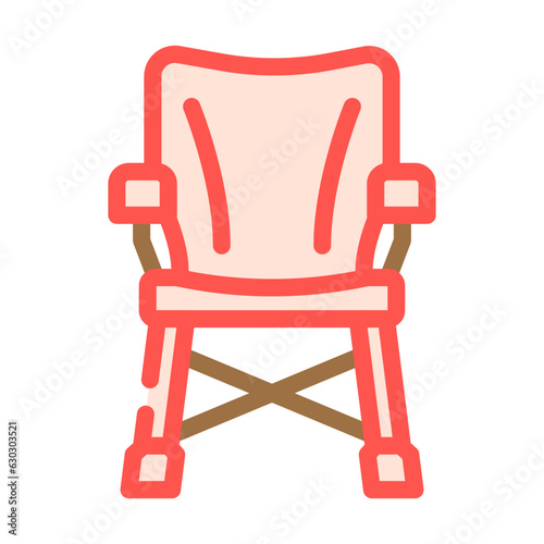 camping chair glamping color icon vector. camping chair glamping sign. isolated symbol illustration