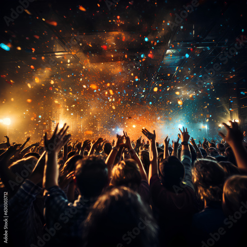 crowd of people dancing at concert © D-Stock Photo