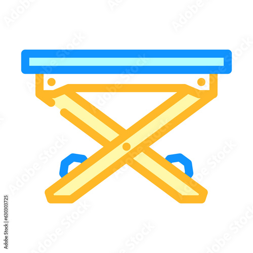 foldable picnic table glamping color icon vector. foldable picnic table glamping sign. isolated symbol illustration