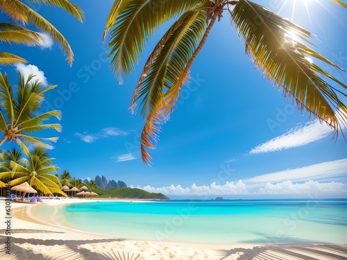 beach with palm trees