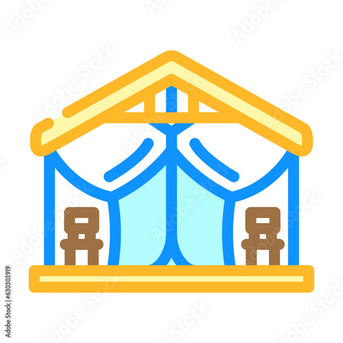 glamping tent forest color icon vector. glamping tent forest sign. isolated symbol illustration