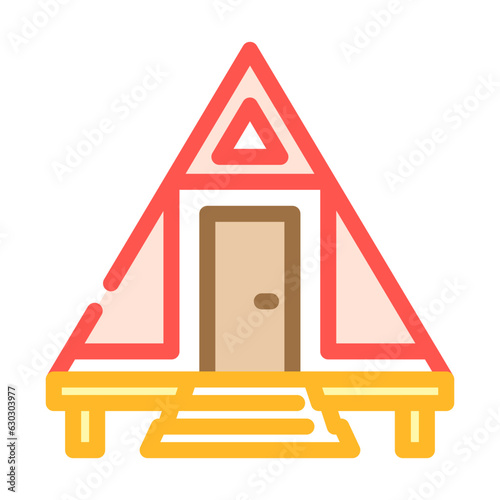 glamping tent luxury color icon vector. glamping tent luxury sign. isolated symbol illustration