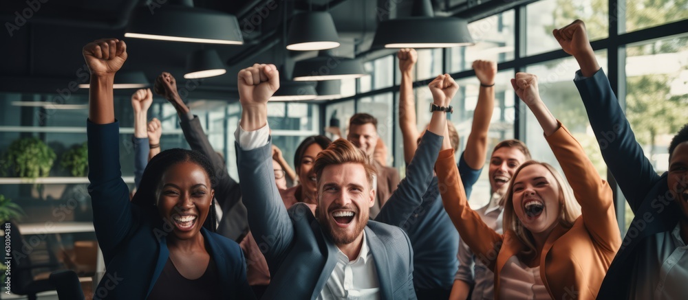 celebrate greeting successful business people teamwork business team ...