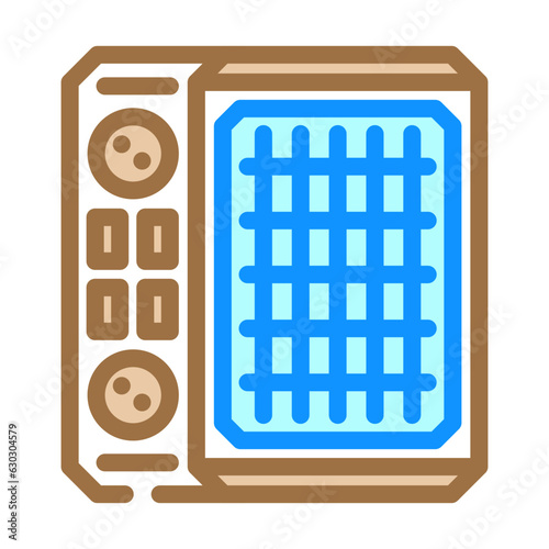 solar battery charger glamping color icon vector. solar battery charger glamping sign. isolated symbol illustration