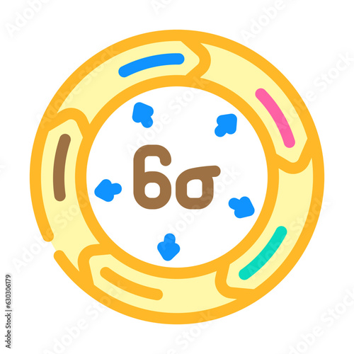 six sigma manufacturing engineer color icon vector. six sigma manufacturing engineer sign. isolated symbol illustration