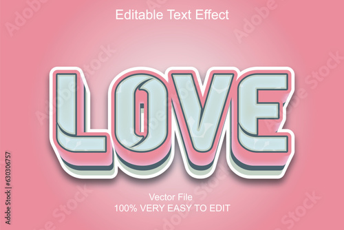 love text effect vector