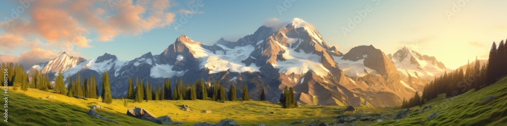 rocky mountains of Swiss Alps at the sunset rocky mountains of Swiss Alps at the sunset