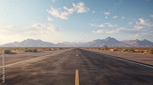 Empty asphalt road, Adventure road in desert