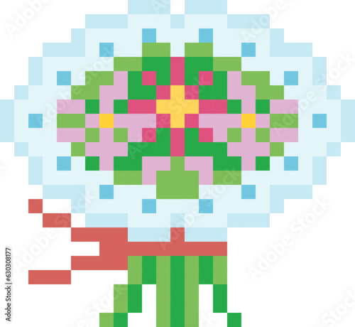 Flower pixel art vector image