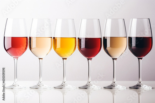 glasses of different types of wine photo