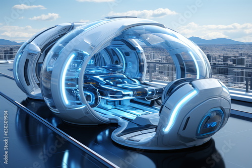Sci-Fi Futuristic Transportation - AI Generated