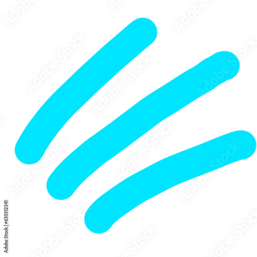Three thick solid blue strokes