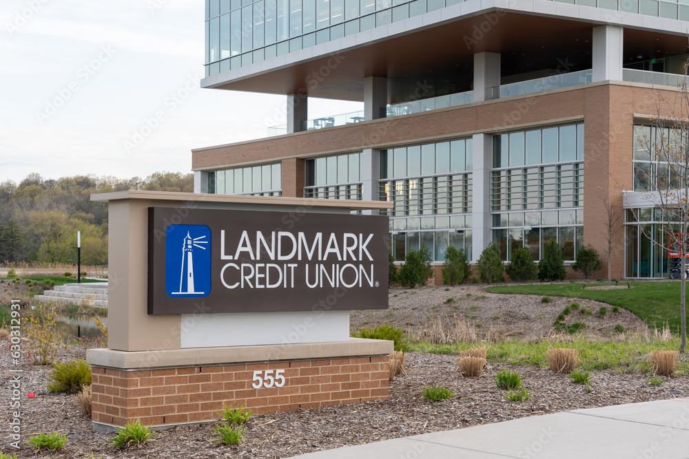 Landmark Credit Union West Bend Wisconsin Landmark Credit Union headquarters in Brookfield, WI, USA. May 3, 2023