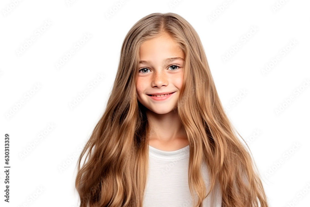 Portrait of a smiling girl on white Portrait of a smiling girl on white