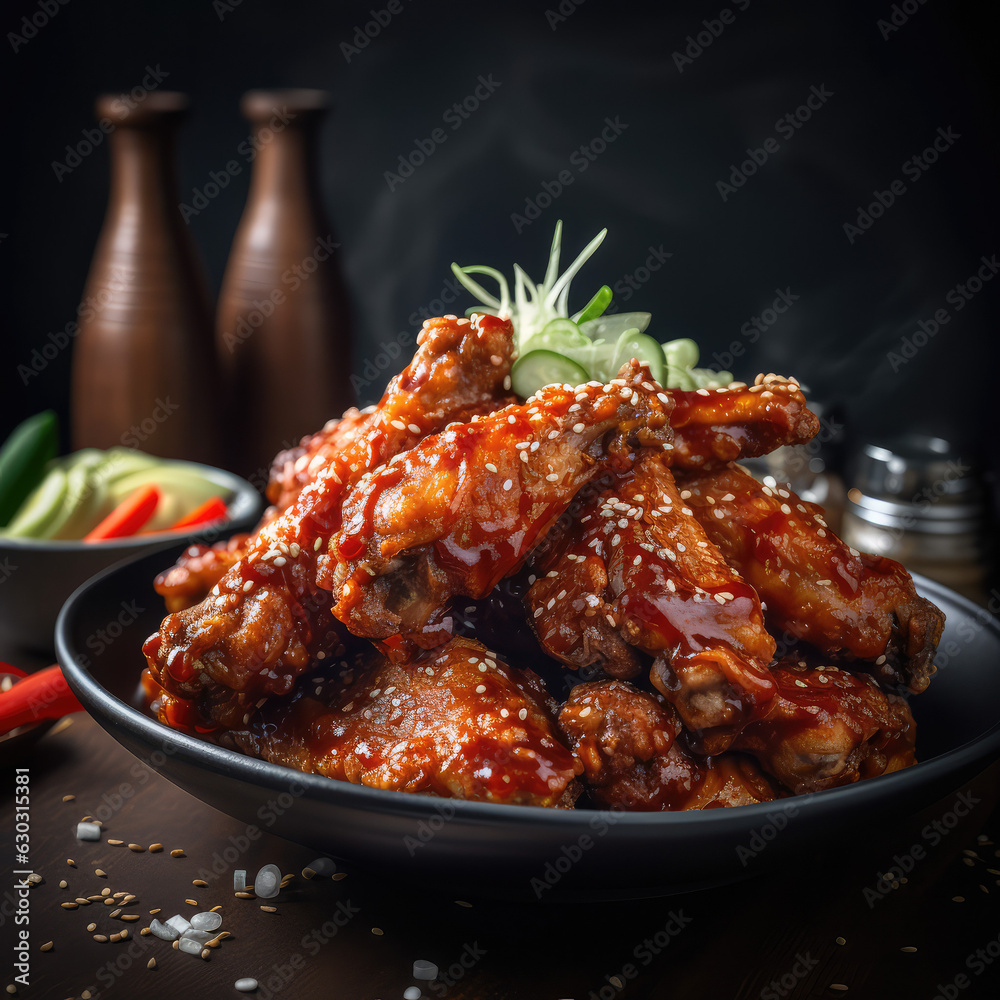 chicken wings with sauce generative ai