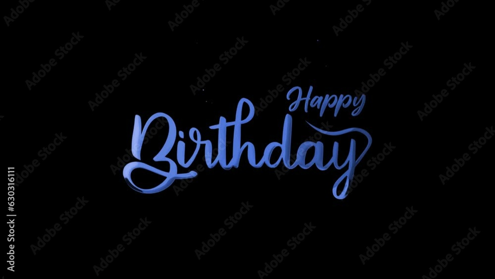 Happy Birthday Animation 
Handwritten with ink drops on blue.
very nice to use on birthdays or give birthday greetings.