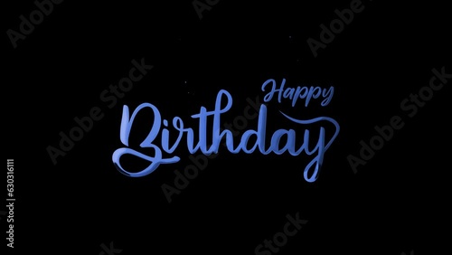 Happy Birthday Animation 
Handwritten with ink drops on blue.
very nice to use on birthdays or give birthday greetings.