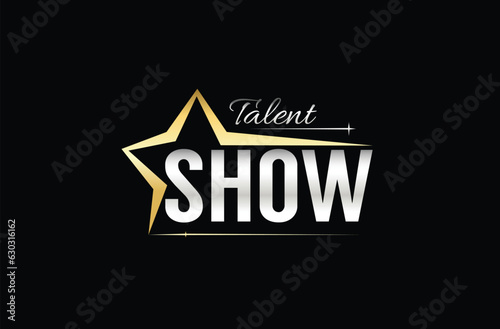 talent show text logo vector
